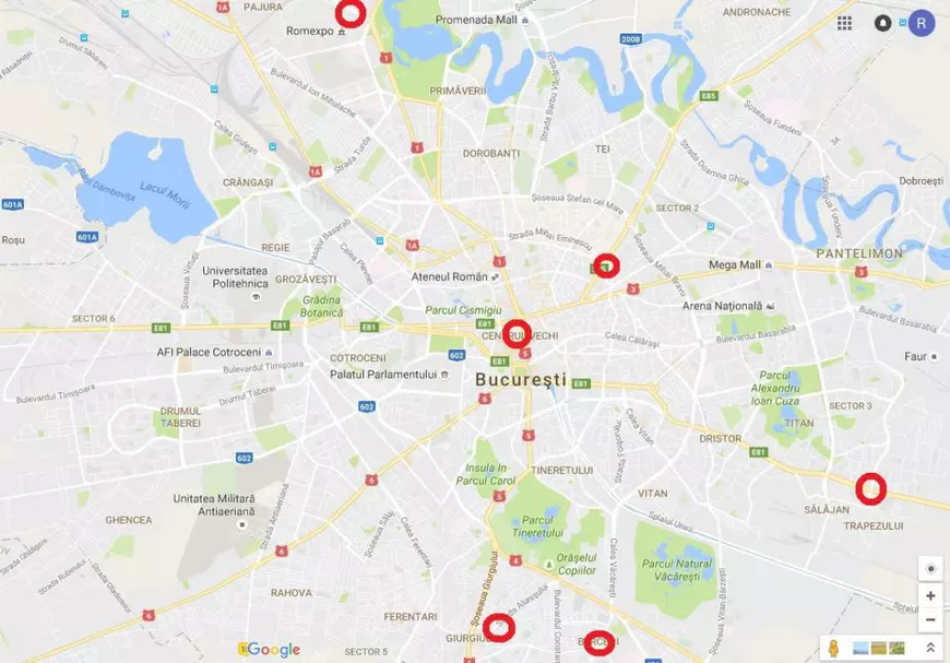 Harta celor mai periculoase intersecții din București
