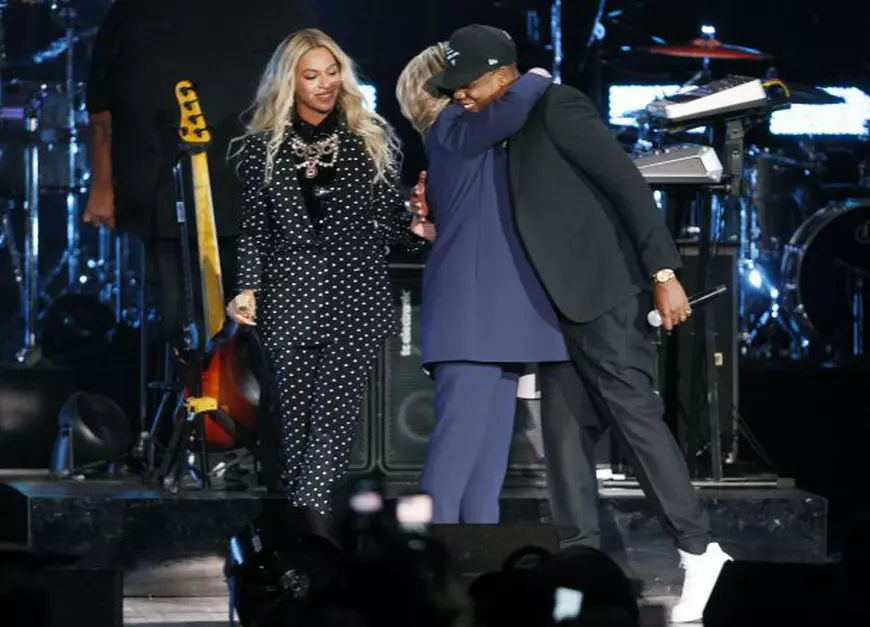 Beyonce, Hillary Clinton și Jay Z 