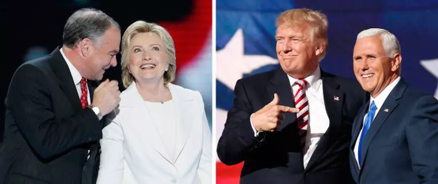 Alegeri SUA 2016 Tandemul democrat Hillary Clinton - Tim Kaine și tandemul republican Donald Trump - Mike Pence