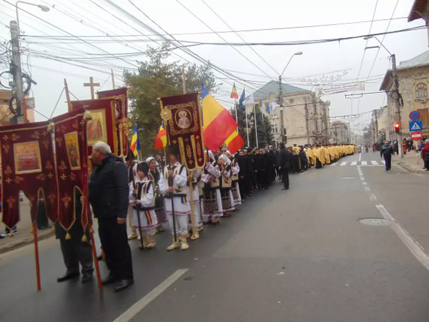 Procesiunea a avut loc în centrul Galațiului