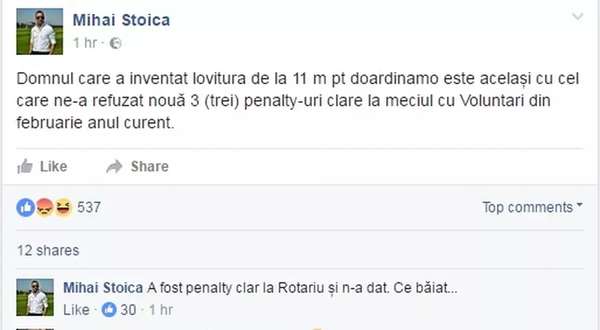 Mesajul lui Mihai Stoica