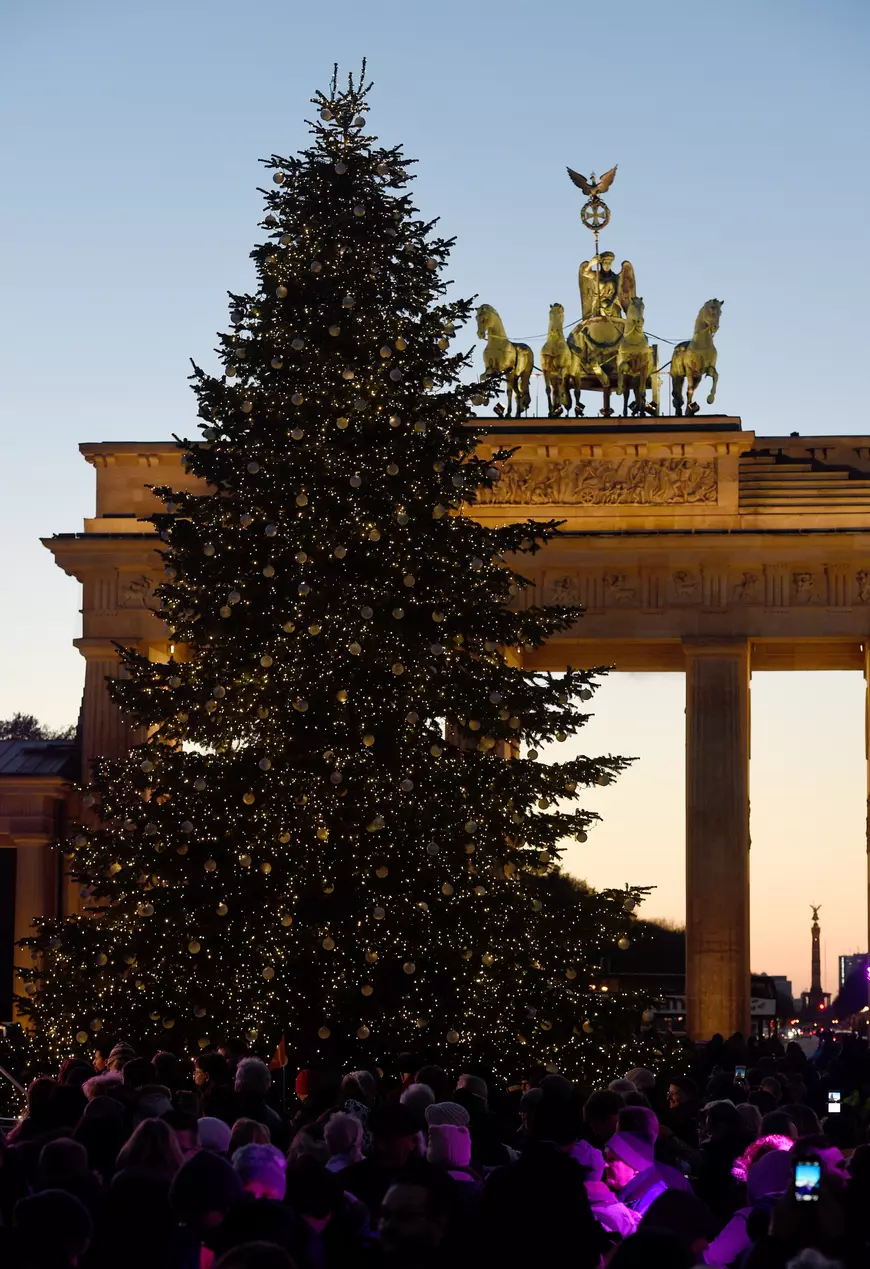 Christmas tree lights turned on in Berlin