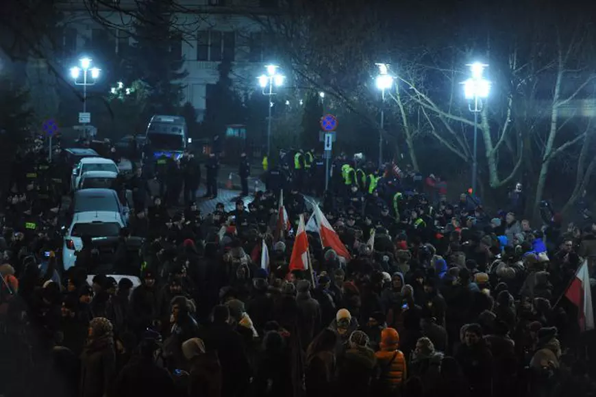 Proteste în parlamentul polonez, Varșovia, Polonia 