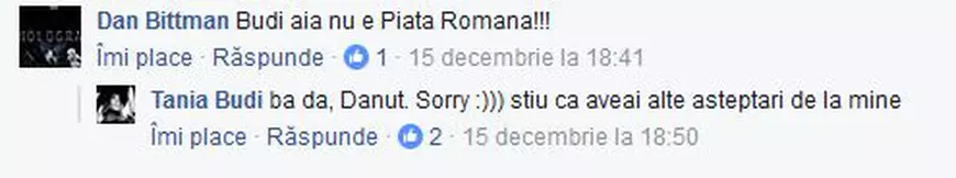 Tania Budi, taxată pe Facebook de Dan Bittman