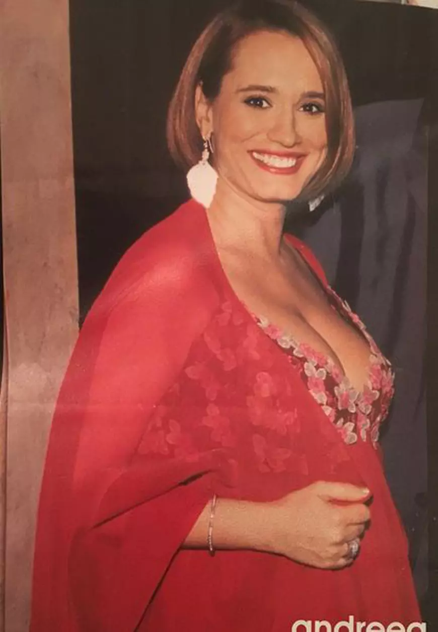 Andreea Esca, în anul 2003, când era însărcinată cu cel de-al doilea copil, Aris