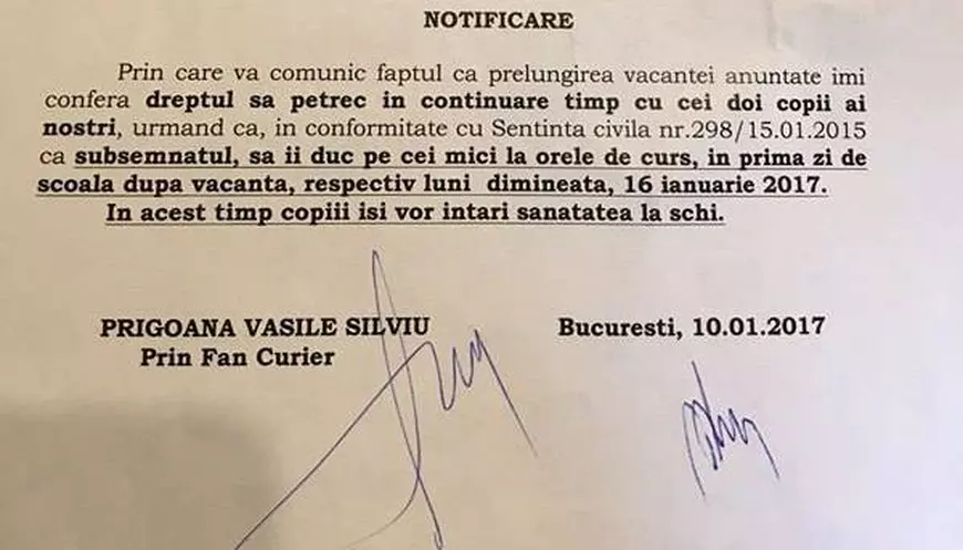 notificare prigoana copii