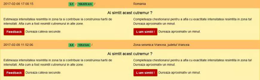 cutremur 8 februarie în zona Vrancea