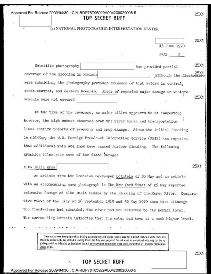 Documente declasificate CIA. Anul în care România a fost sub ape