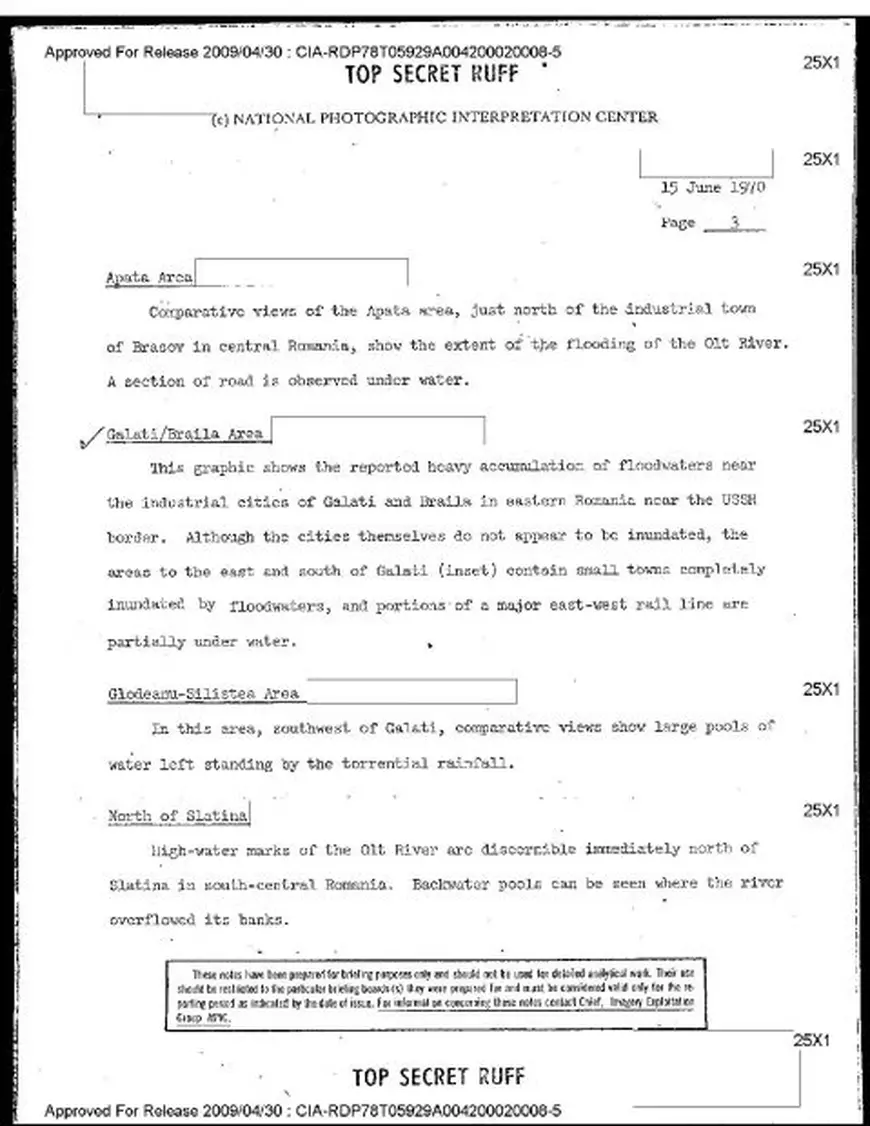 Documente declasificate CIA. Anul în care România a fost sub ape