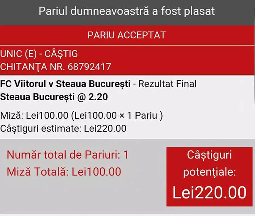 COTA ZILEI și avancronică pentru meciul FC Viitorul - FC Steaua București