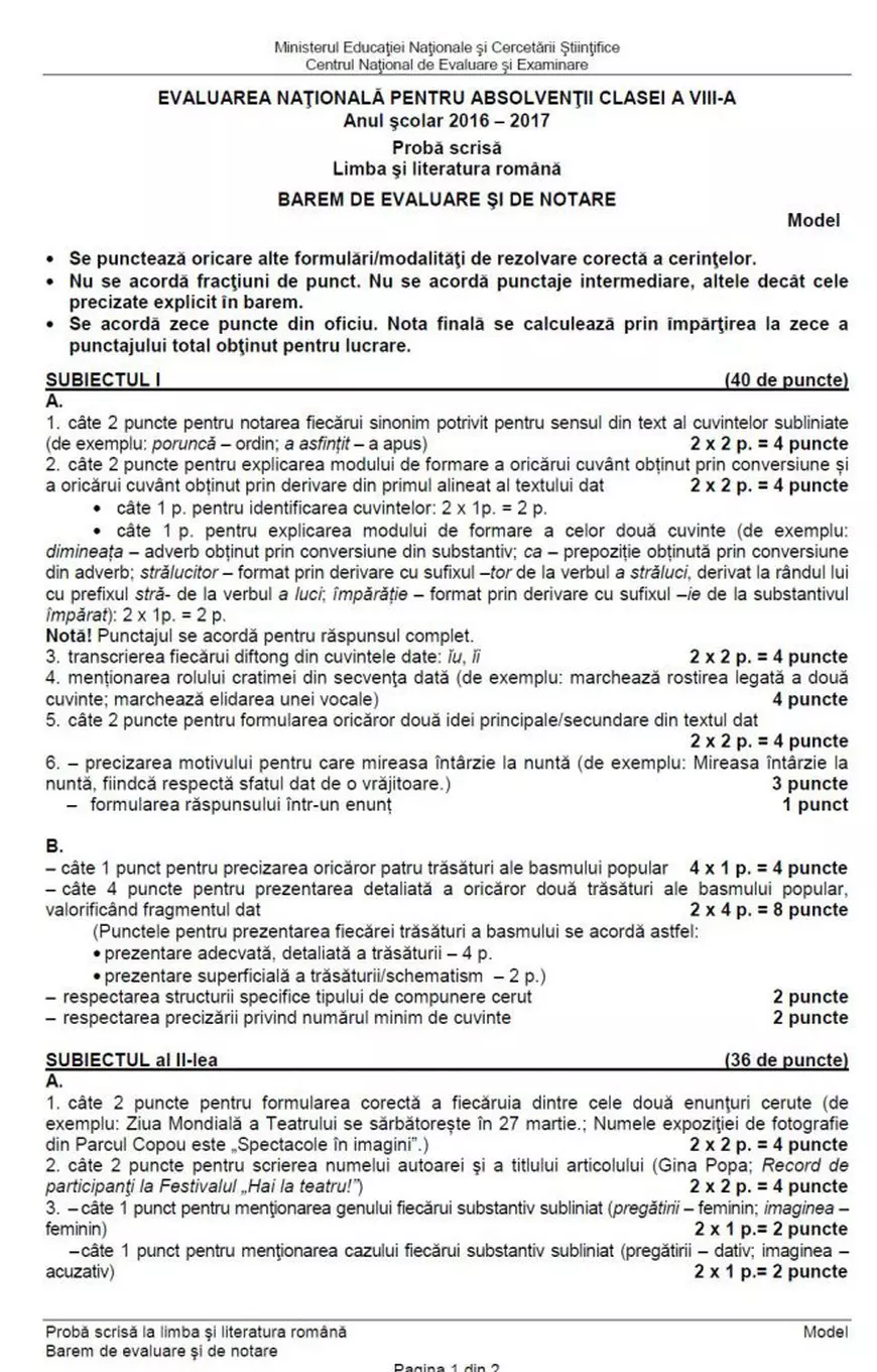 Simulare Evaluare Naționala 2017. Ce subiecte au primit elevii la Limba română