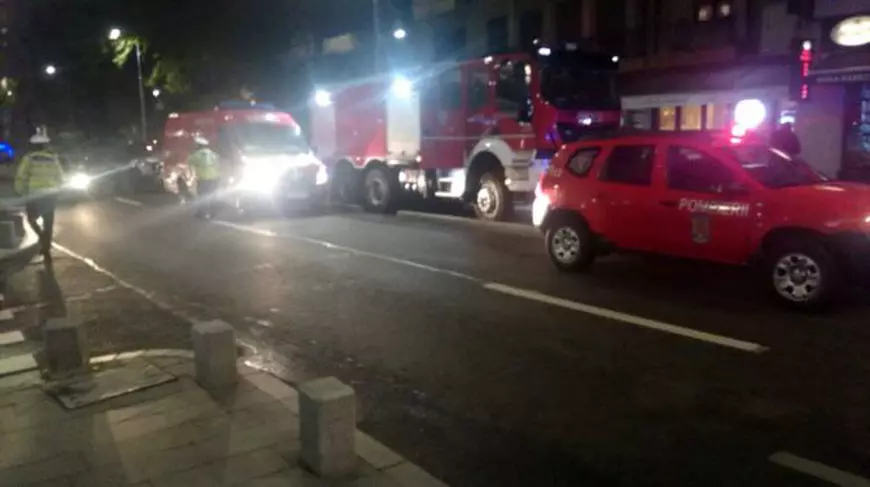 Incendiu la subsolul unui bloc de pe Calea Victoriei