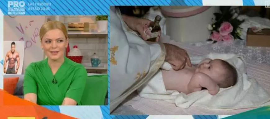 Lavinia Petrea și-a botezat fetița. Prima imagine cu micuța ei din biserică