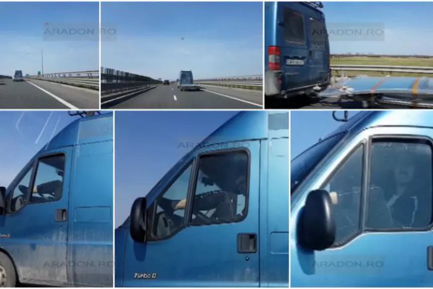 Un șofer din Bulgaria a condus cu picioarele pe autostrada Arad-Nădlac. Amendat pentru gestul imprudent