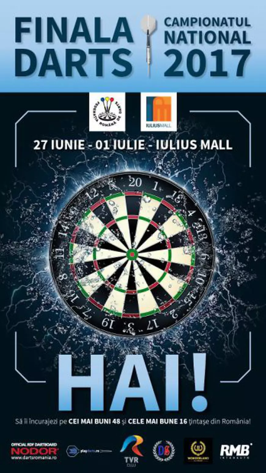 Titlul național la darts se acordă la Cluj, 27 iunie - 1 iulie. Se luptă 48 de jucători și 16 jucătoare