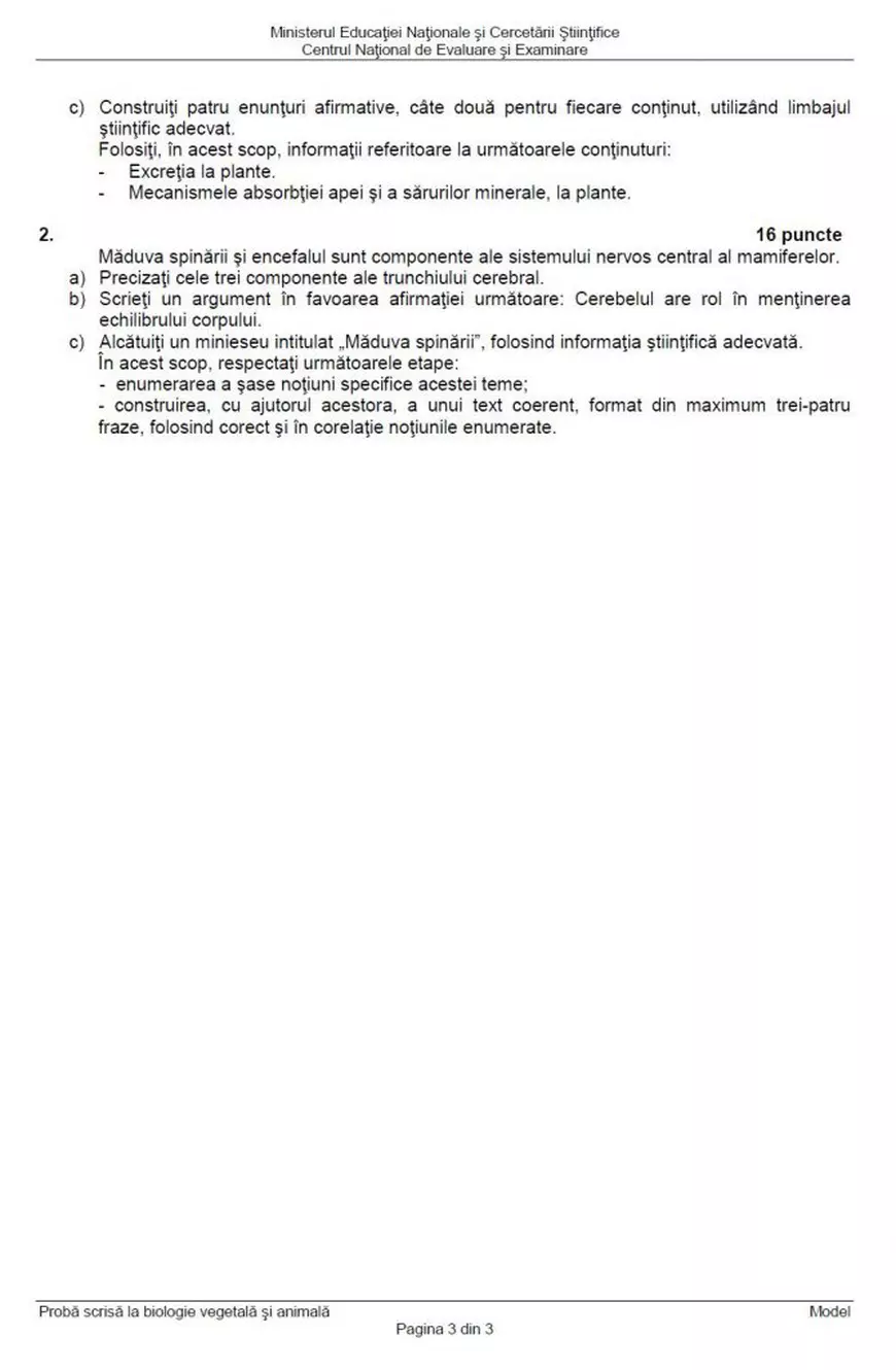 Subiectele la BIOLOGIE la Bacalaureat 2017. Vezi și baremul de corectare