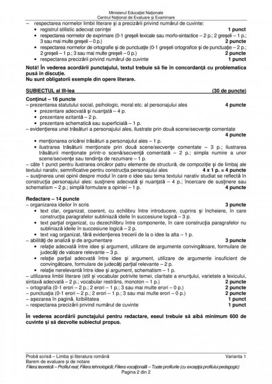 VIDEO/ Rezolvarea subiectelor la Română la Bacalaureat 2017. Barem de corectare