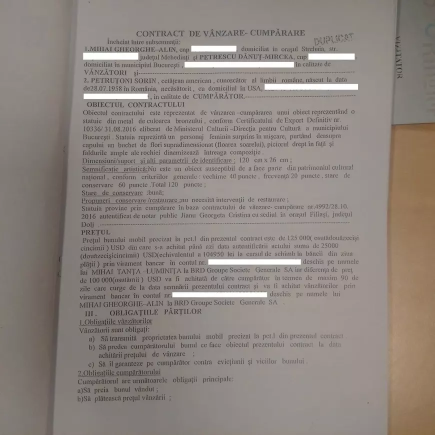 EXCLUSIV. Tinichea de 500 de euro, scoasă la export ca statuie de aur din vistieria lui Mihai Viteazu, la 7 milioane de dolari. Înșelăciune la mare artă, marca Leo de la Strehaia