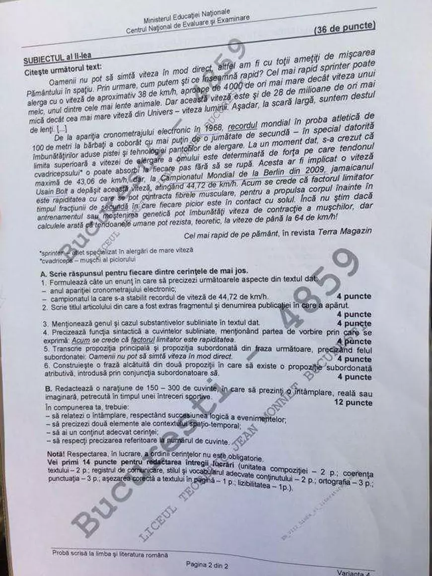 VIDEO: Rezolvarea subiectelor la Evaluarea Națională la Română