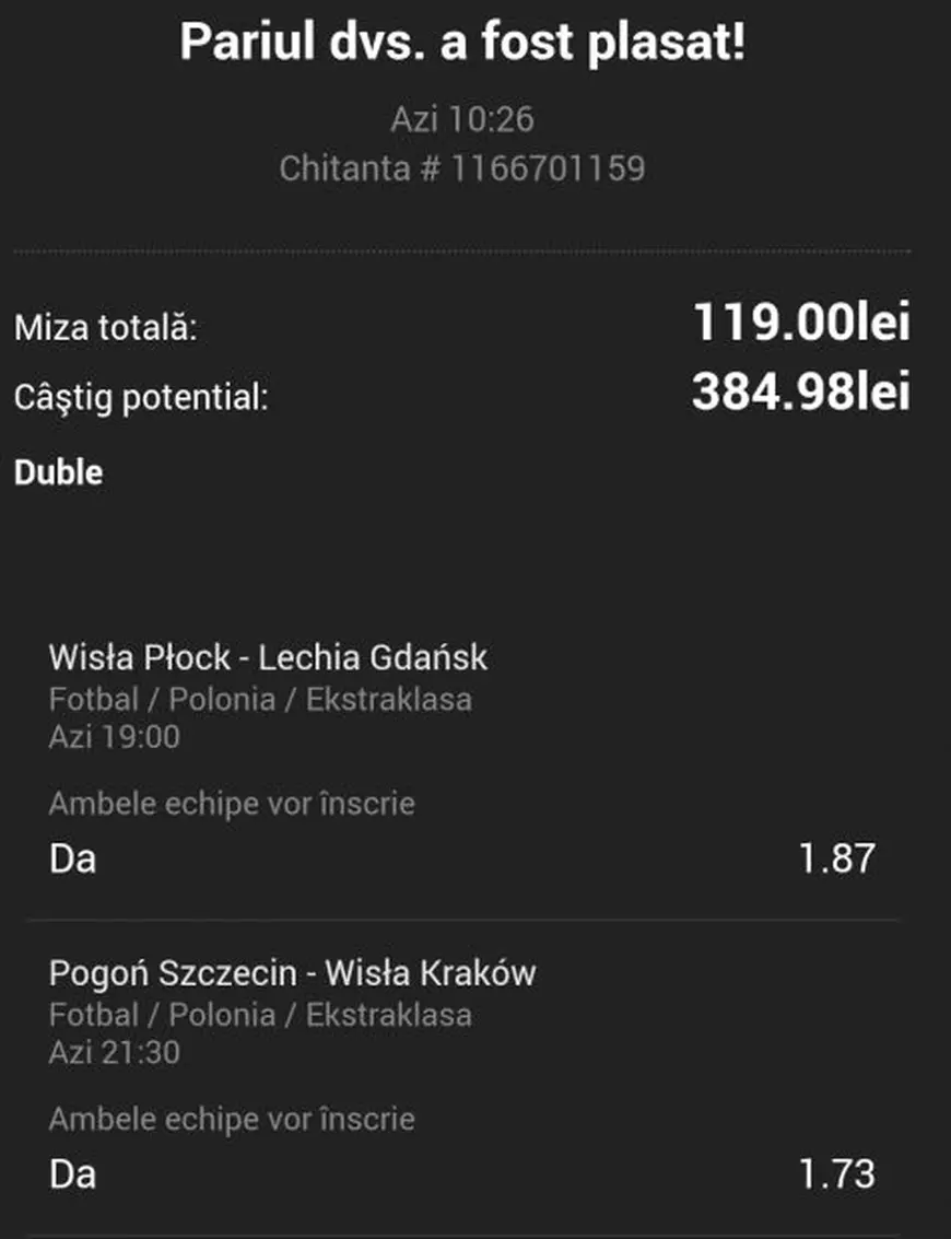 Biletul zilei pariuri, fotbal, 14 iulie. Două partide din Polonia