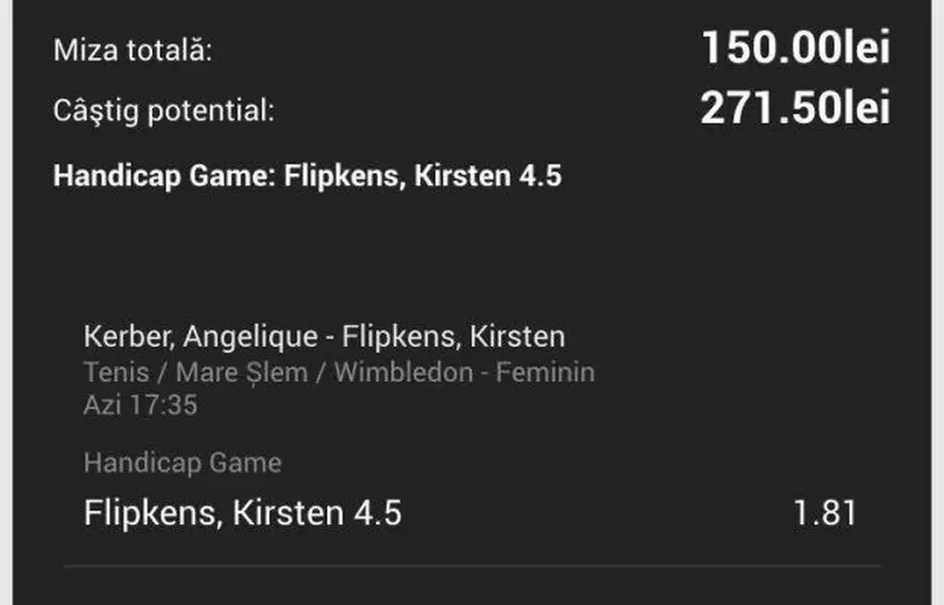 Cota zilei la pariuri 6 iulie 2017. Wimbledon 2017: ochii pe Angie Kerber!