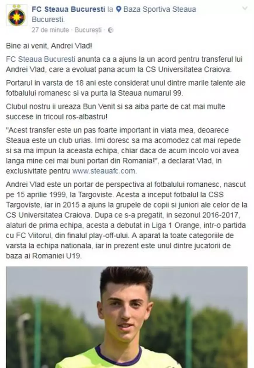 Comunicatul FCSB