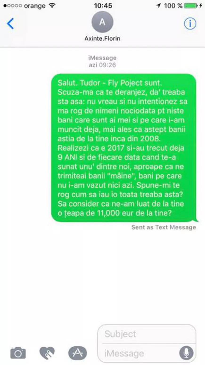 Tudor de la Fly Project a răbufnit în mod public. Suma uriașă pe care o are de recuperat de la “Axinte”. “Orice are o limită și…”
