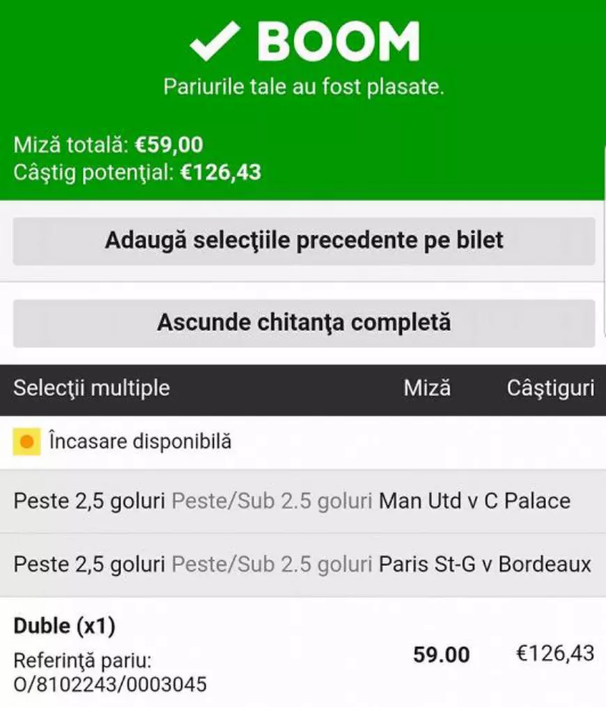 Biletul zilei pariuri fotbal 30 septembrie