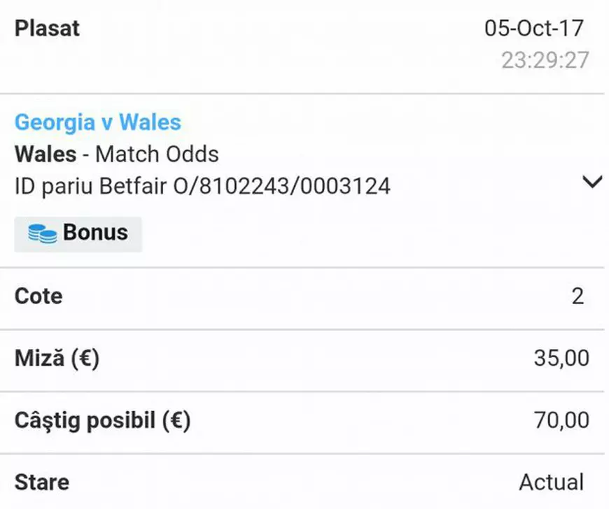 Cota zilei fotbal 6 octombrie 2017. Ochii pe preliminariile CM 2018, miza pe meciul Georgia - Țara Galilor