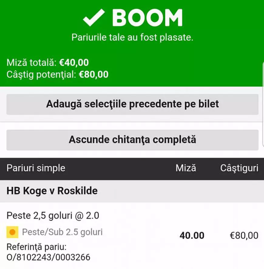 Cota zilei și avancronică pentru meciul HB Koge vs Roskilde