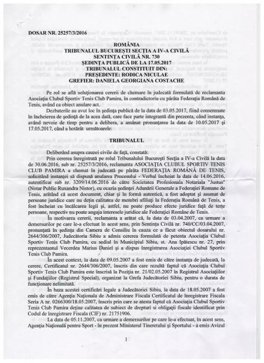 Alegerile de la Federația Română de Tenis. MTS, somat să nu accepte cluburile de apartament / ACTE