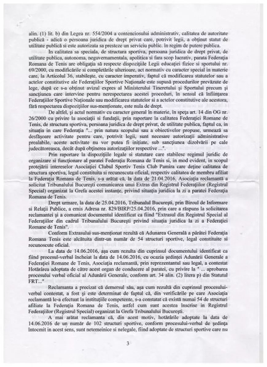 Alegerile de la Federația Română de Tenis. MTS, somat să nu accepte cluburile de apartament / ACTE