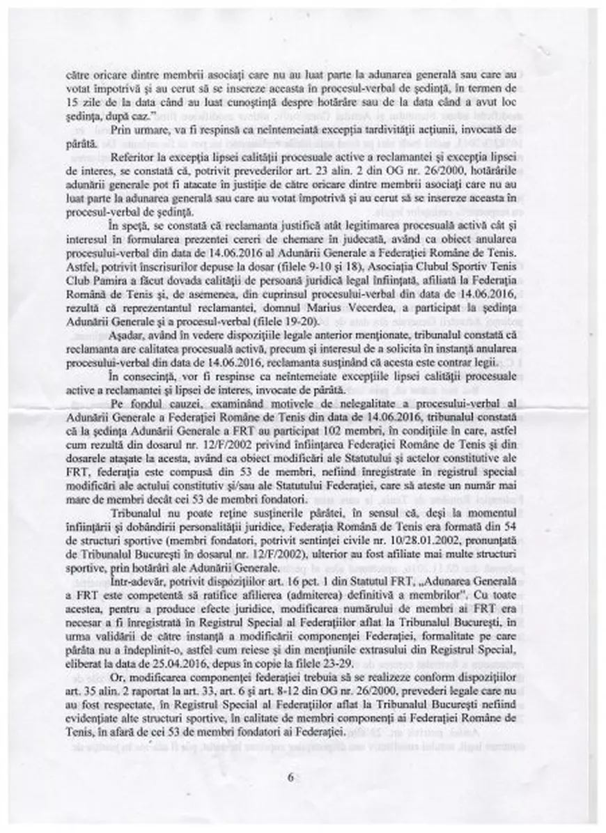 Alegerile de la Federația Română de Tenis. MTS, somat să nu accepte cluburile de apartament / ACTE