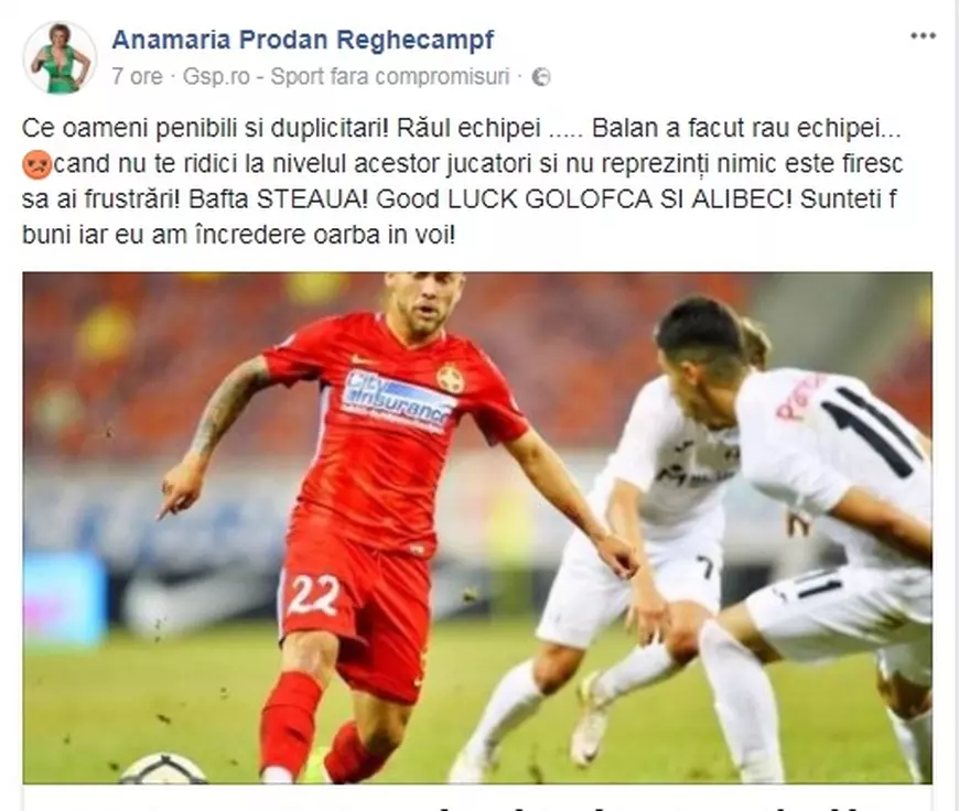 Mesajul Anamariei Prodan