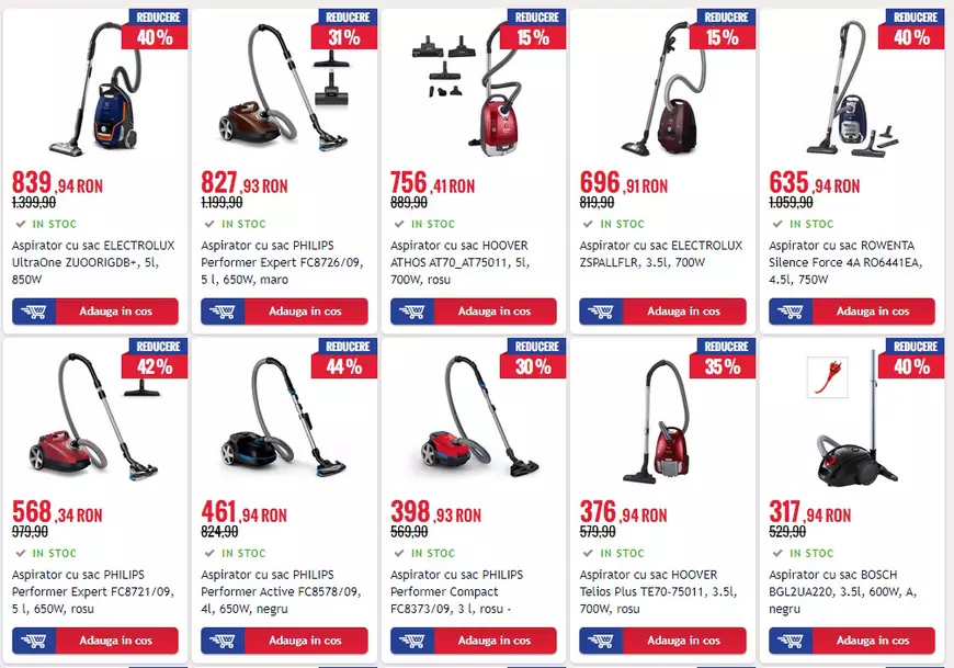 Aspiratoare ieftine de Black Friday 2017 la Media Galaxy