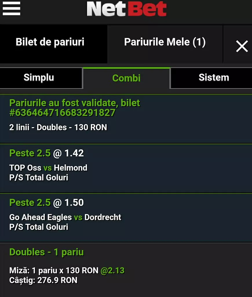Biletul zilei din fotbal 17 noiembrie. Etapa a 13-a din liga secundă olandeză poate fi cu noroc