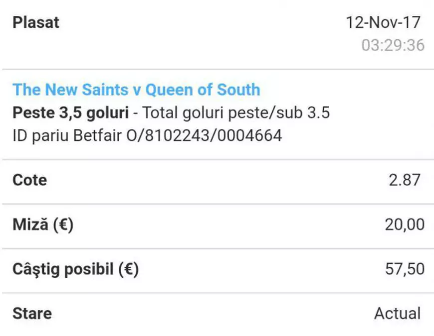 Cota zilei și avancronică pentru meciul The New Saints vs Queen of South