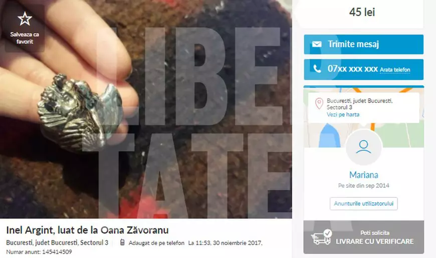 Haine, încălțăminte, bijuterii și...scobitori luate de pomană de la Oana Zăvoranu, de vânzare pe OLX