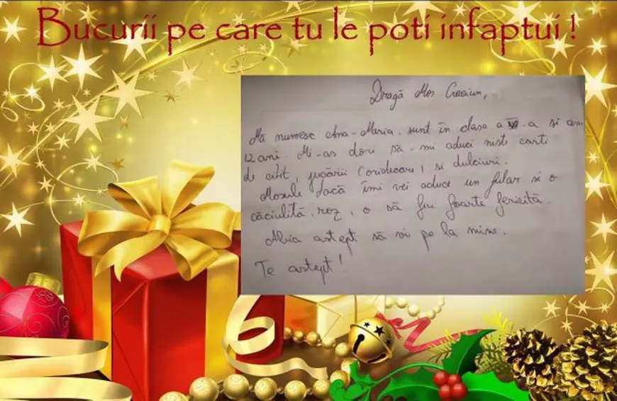REPORTAJ/N-au vrut PS4 și smartphone de Crăciun, ci șosete, haine, jucării și dulciuri. Scrisorile copiilor sărmani către Moș Crăciun| FOTO/VIDEO