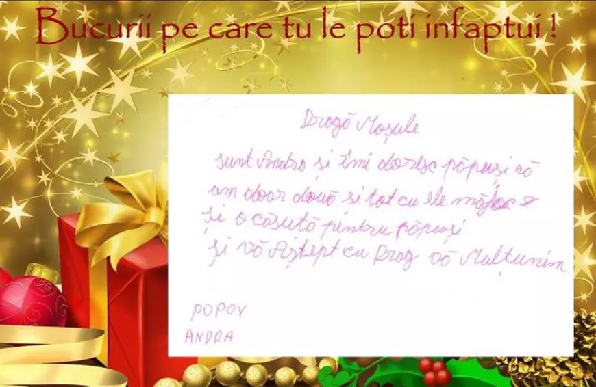 REPORTAJ/N-au vrut PS4 și smartphone de Crăciun, ci șosete, haine, jucării și dulciuri. Scrisorile copiilor sărmani către Moș Crăciun| FOTO/VIDEO