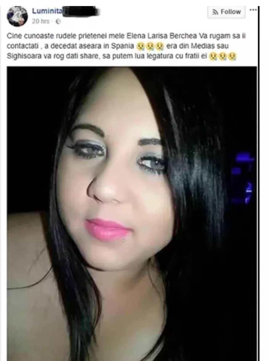 O româncă a murit în Spania, iar rudele femeii sunt de negăsit. Apel disperat pe Facebook