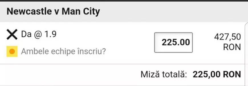 Cota zilei și avancronică pentru meciul Newcastle vs Manchester City