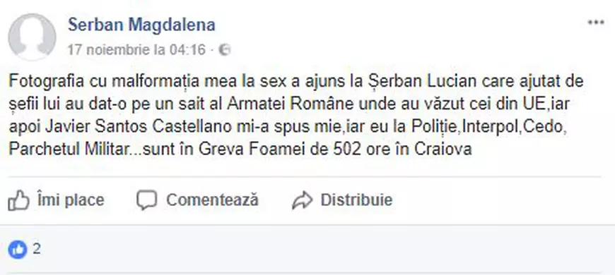 Mesajele șocante publicate de criminala de la metrou pe Facebook: M-a violat, mi-a văzut malformaţia | FOTO