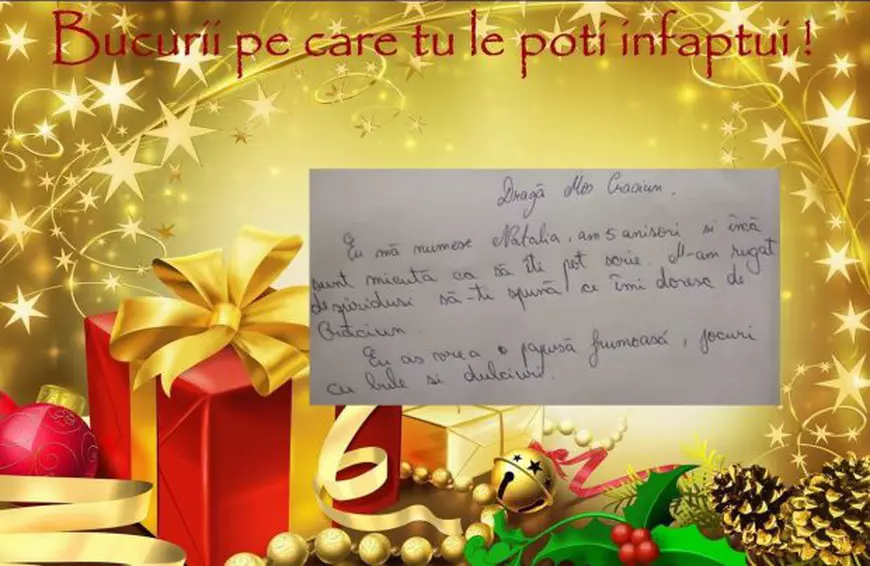 REPORTAJ/N-au vrut PS4 și smartphone de Crăciun, ci șosete, haine, jucării și dulciuri. Scrisorile copiilor sărmani către Moș Crăciun| FOTO/VIDEO