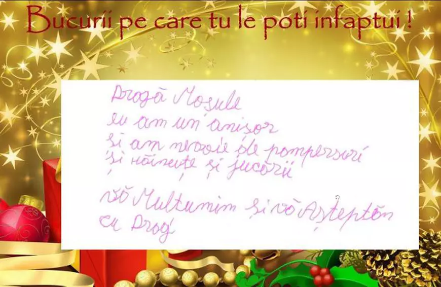 REPORTAJ/N-au vrut PS4 și smartphone de Crăciun, ci șosete, haine, jucării și dulciuri. Scrisorile copiilor sărmani către Moș Crăciun| FOTO/VIDEO