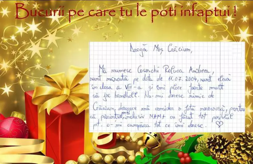 REPORTAJ/N-au vrut PS4 și smartphone de Crăciun, ci șosete, haine, jucării și dulciuri. Scrisorile copiilor sărmani către Moș Crăciun| FOTO/VIDEO