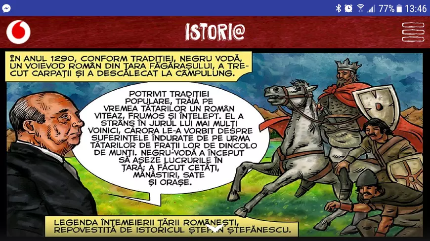 Vodafone vrea să înveți istoria României prin benzi desenate. Secțiunea Istori@ din cadrul aplicației Biblioteca Digitală, oferită de Vodafone România