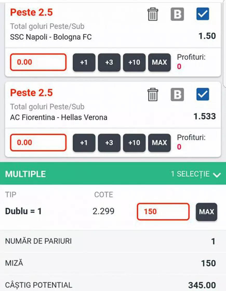 Biletul zilei din fotbal 28 ianuarie 2018. Combinație de meciuri pe Serie A