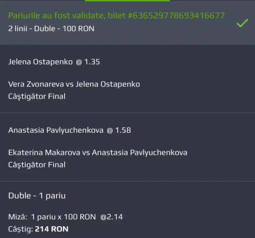 Biletul zilei din tenis, 31 ianuarie. Cu ochii pe meciurile de la Sankt Petersburg