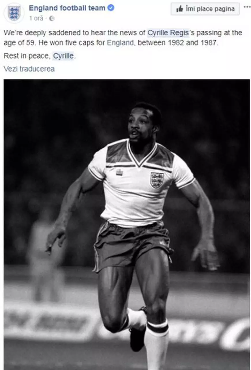 Fostul internațional englez Cyrille Regis a murit la doar 59 de ani! A făcut infract și n-a mai putut fi salvat | VIDEO